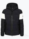 Men's Logo Patch Stripes Low Hooded Zip-up Padded Black - MOOSE KNUCKLES - BALAAN 2