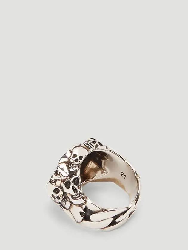 Multi Skull Skull Chain Ingrave Vintage Ring Ring - ALEXANDER MCQUEEN - BALAAN 2