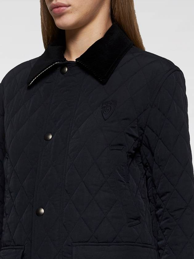 Barn Corduroy Collar Quilted Jacket Black - BURBERRY - BALAAN 4