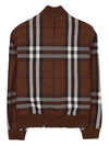 Check Wool Cotton Bomber Jacket Brown - BURBERRY - BALAAN 3