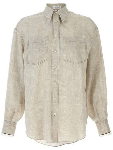 Brunello Cucinelli Linen Shirt - BRUNELLO CUCINELLI - BALAAN 1