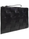 Intrecciato Weaving Strap Clutch Bag Black - BOTTEGA VENETA - BALAAN 5