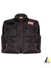 Quilted Hooded Cargo Nylon Vest Black - KENZO - BALAAN 2