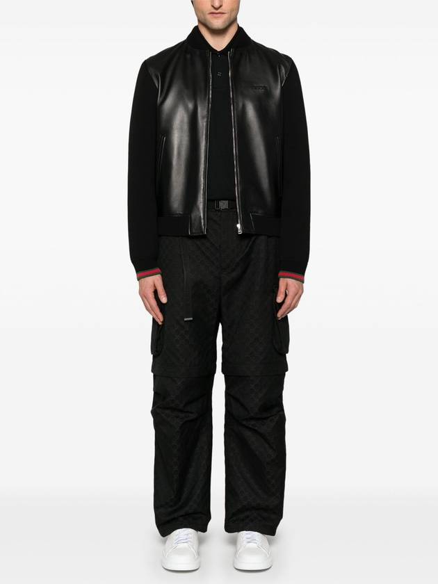 Knit leather jacket black - GUCCI - BALAAN 3