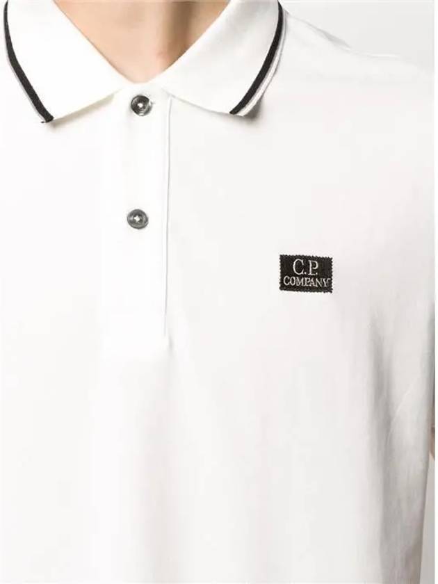 Classic Logo Polo Short Sleeve Tee White - CP COMPANY - BALAAN 4