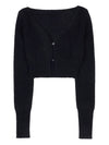 Le Crop Cardigan Alzou Black - JACQUEMUS - BALAAN.