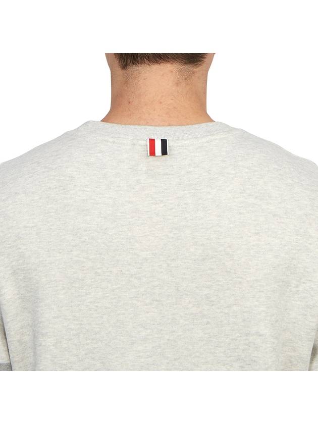 Classic Loopback Terry Tonal 4-Bar Relaxed Fit Crewneck Sweatshirt Pale Grey - THOM BROWNE - BALAAN 7