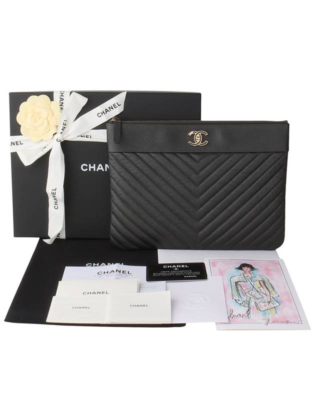 A80992 Caviar Mademoiselle Clutch New Medium Overseas Invoice 34038 1 - CHANEL - BALAAN 7