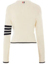 4 Bar Stripe Cable Knit Top White - THOM BROWNE - BALAAN 4