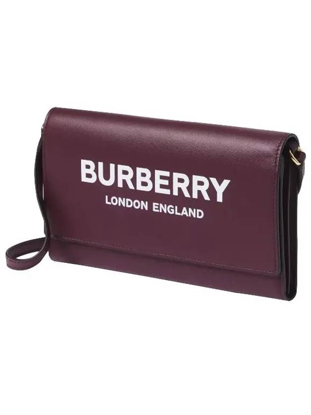 Logo Detachable Strap Shoulder Bag Burgundy - BURBERRY - BALAAN 3