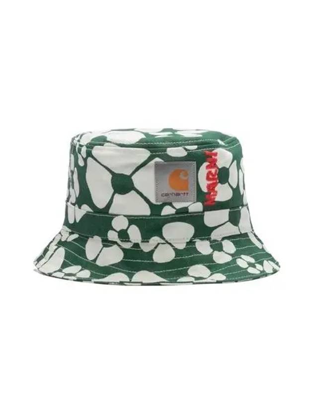 Flower Pattern Bucket Hat Green - MARNI - BALAAN 2