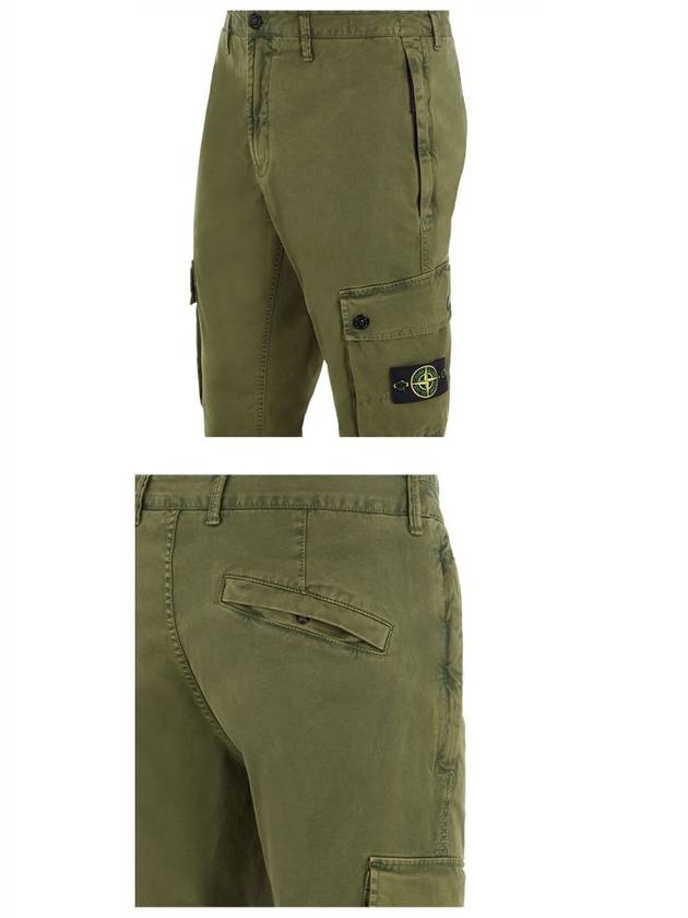 Wappen Patch Slim Fit Straight Pants Green - STONE ISLAND - BALAAN 6