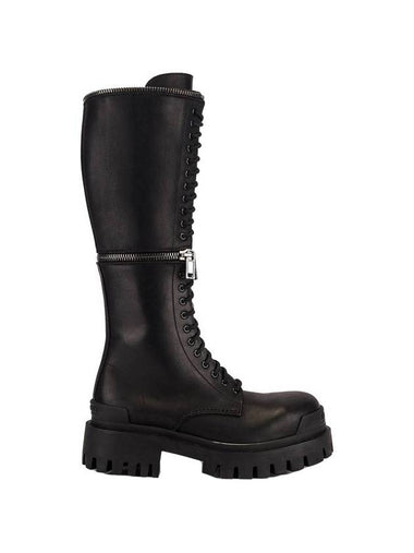 Women's Master Lace-Up Long Boots Black - BALENCIAGA - BALAAN 1