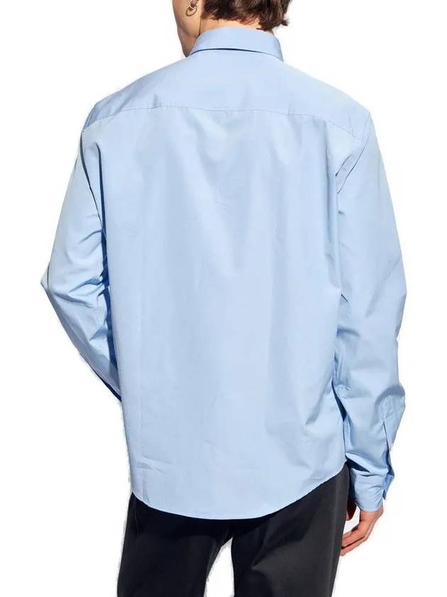 De Coeur Embroidery Cotton Long Sleeve Shirt Blue - AMI - BALAAN 4