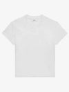 Embroidered Logo Cotton Short Sleeve T-Shirt White - AMI - BALAAN 3