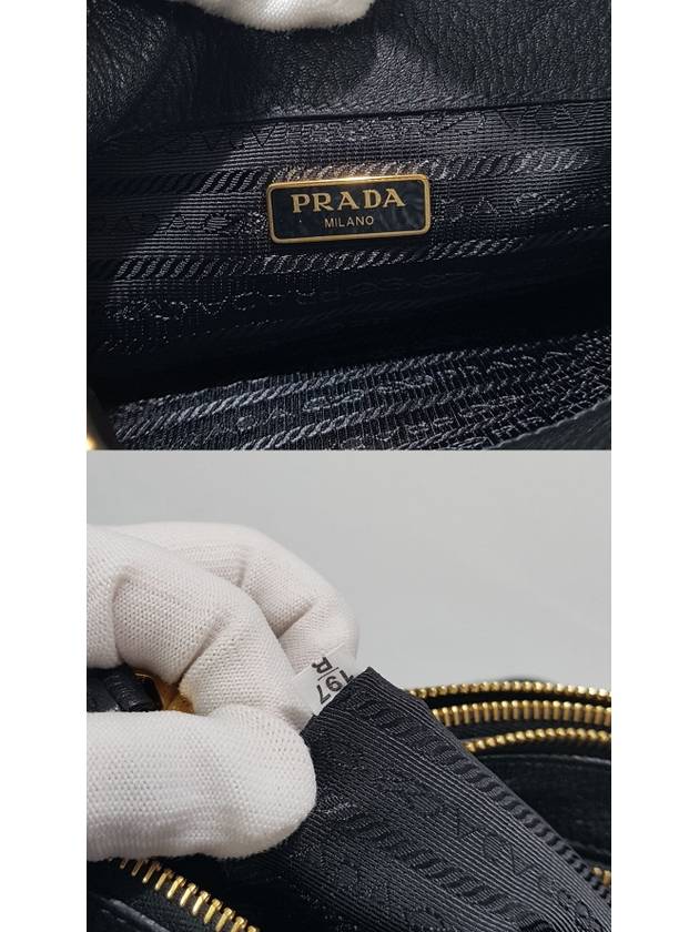 Black leather double zip cross bag 1BH046 - PRADA - BALAAN 9