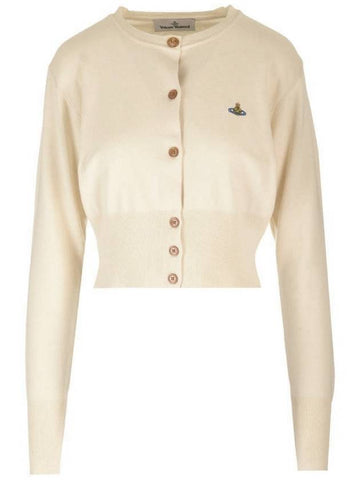 Bea Crop Cardigan Off White - VIVIENNE WESTWOOD - BALAAN 1