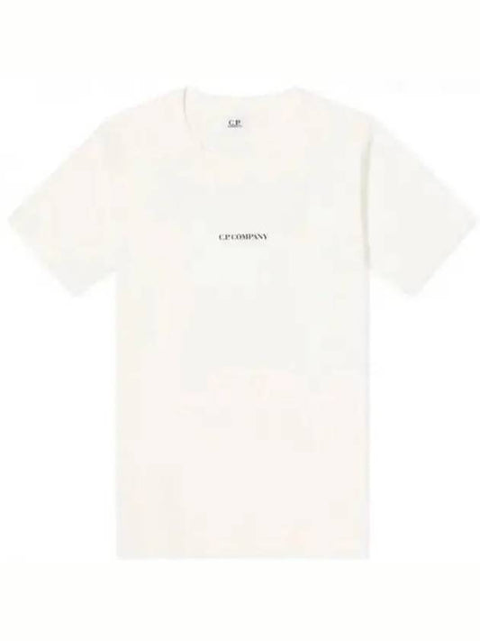 24/1 Jersey Garment Dyed Logo Short Sleeve T-Shirt White - CP COMPANY - BALAAN 2