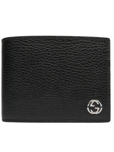 GG Interlocking Logo Two-Tone Half Wallet Black Blue - GUCCI - BALAAN 1