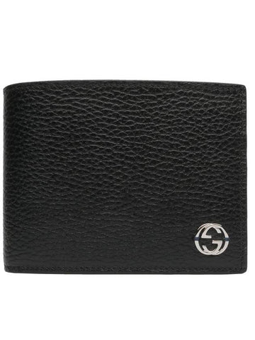 GG Interlocking Logo Two-Tone Half Wallet Black Blue - GUCCI - BALAAN 1