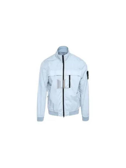 Compass Badge Pleated Windbreaker Blue - STONE ISLAND - BALAAN 2