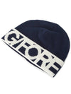 Logo Cashmere Wool Beanie Navy - G/FORE - BALAAN 4