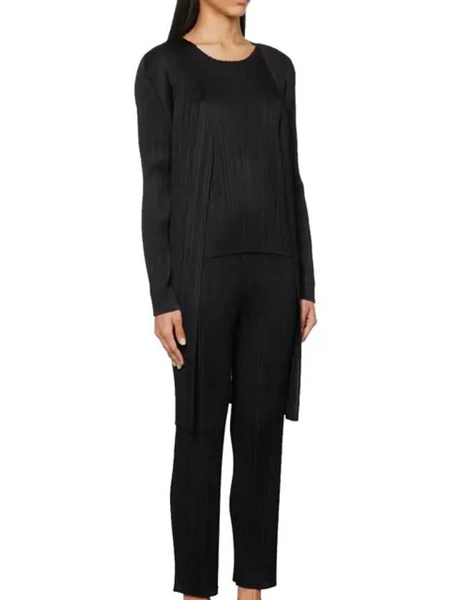 Pleated Basic Cardigan Black - ISSEY MIYAKE - BALAAN 3