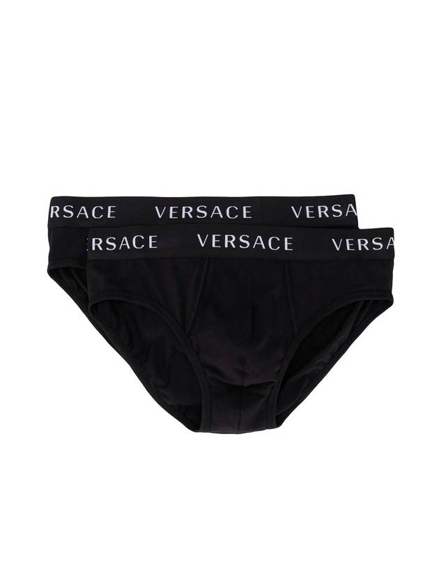 Cotton Logo Briefs By Pack White Black - VERSACE - BALAAN 1