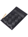 Intrecciato Zipper Card Wallet Black - BOTTEGA VENETA - BALAAN 6