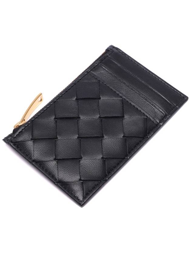 Intrecciato Zipper Card Wallet Black - BOTTEGA VENETA - BALAAN 6