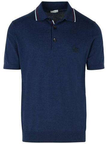 Etro Navy Cotton Polo Shirt - ETRO - BALAAN 1