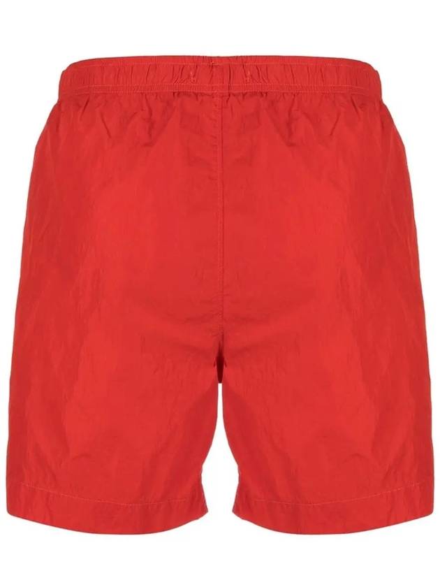 Men's Chrome Logo Patch Swim Shorts Red - CP COMPANY - BALAAN 4