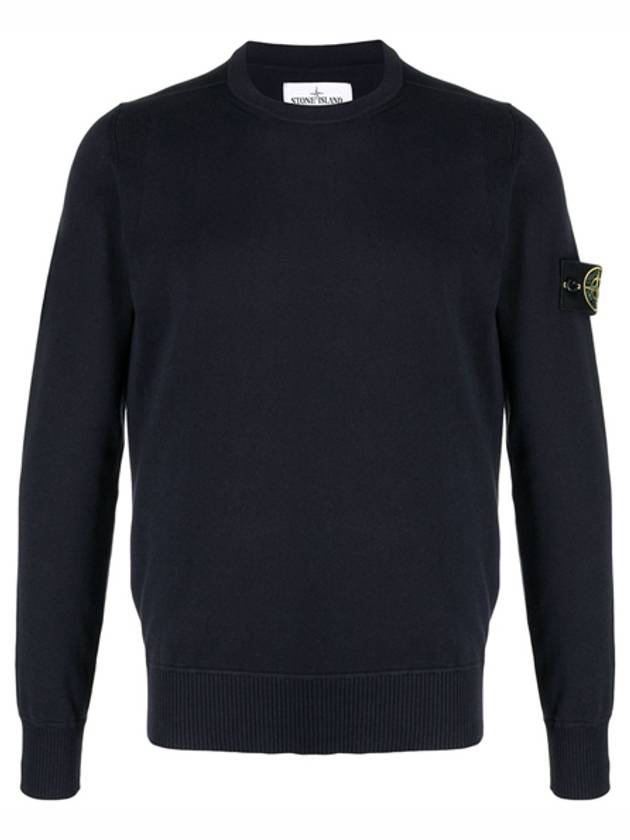 Wappen Patch Cotton Knit Top Navy - STONE ISLAND - BALAAN 2