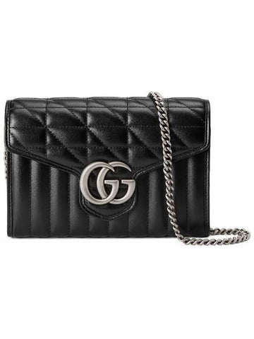 GG Marmont Matelasse Leather Mini Cross Bag Black - GUCCI - BALAAN 1