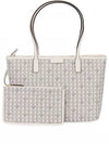 Basket Weave Small Tote Bag Cream - TORY BURCH - BALAAN 2