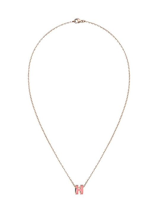 Mini Pop H Pendant Necklace Rose Gold - HERMES - BALAAN.