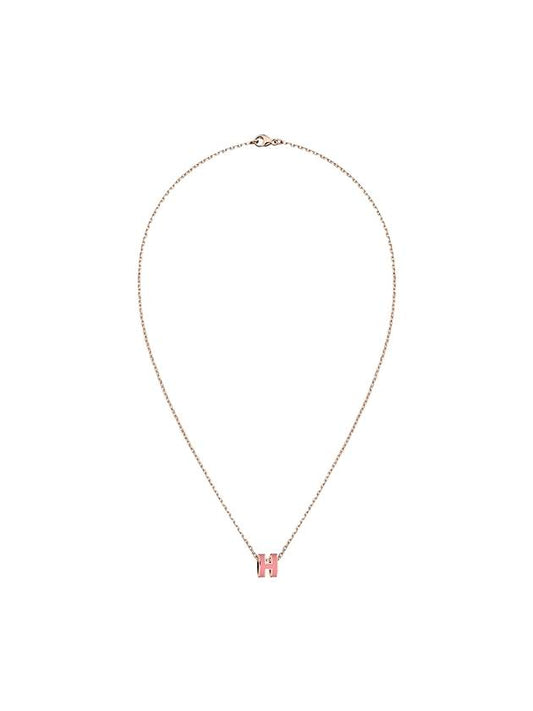 Mini Pop H Pendant Necklace Rose Gold - HERMES - BALAAN 1