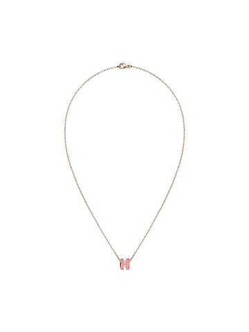 Mini Pop H Pendant Necklace Rose Gold - HERMES - BALAAN 1