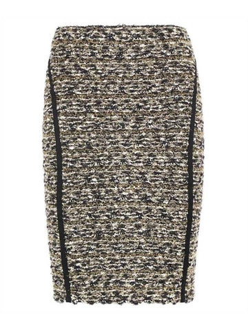 Women's Lurex Tweed A-Line Skirt Gold - BALMAIN - BALAAN 1