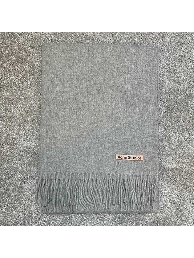 Logo Wool Fringe Scarf Grey - ACNE STUDIOS - BALAAN 3