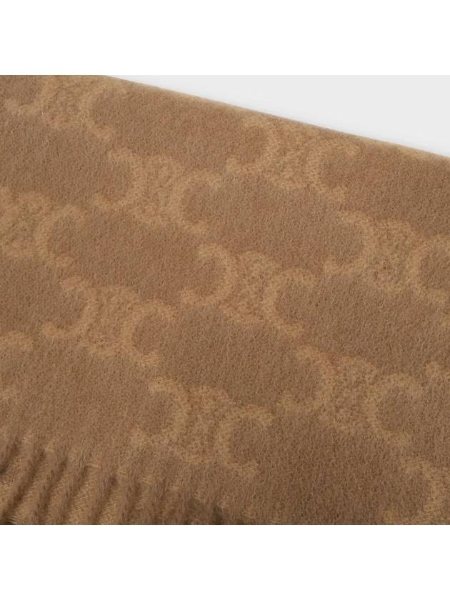 Beige Toffee Cashmere Triomphe Reversible Scarf 2AW02252U 02LG - CELINE - BALAAN 6