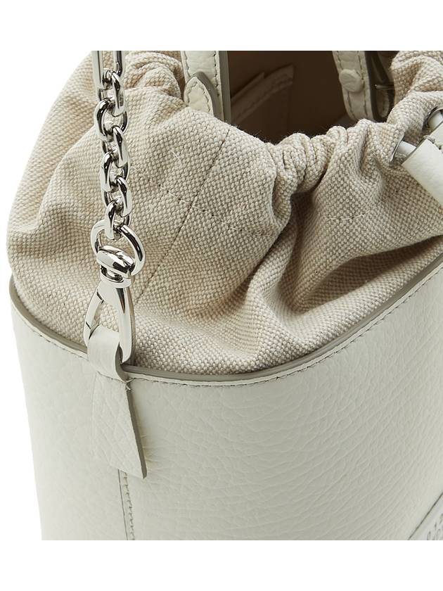 5AC Number Logo Texture Leather Bucket Bag Ivory - MAISON MARGIELA - BALAAN 10