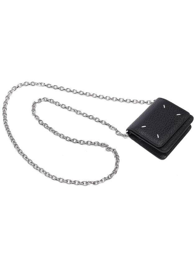 Embroidery Logo Chain Cald Wallet Black - MAISON MARGIELA - BALAAN 6