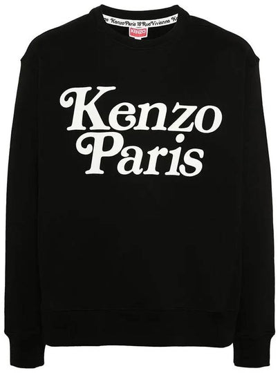 Paris Logo Crew Neck Cotton Sweatshirt Black - KENZO - BALAAN 2