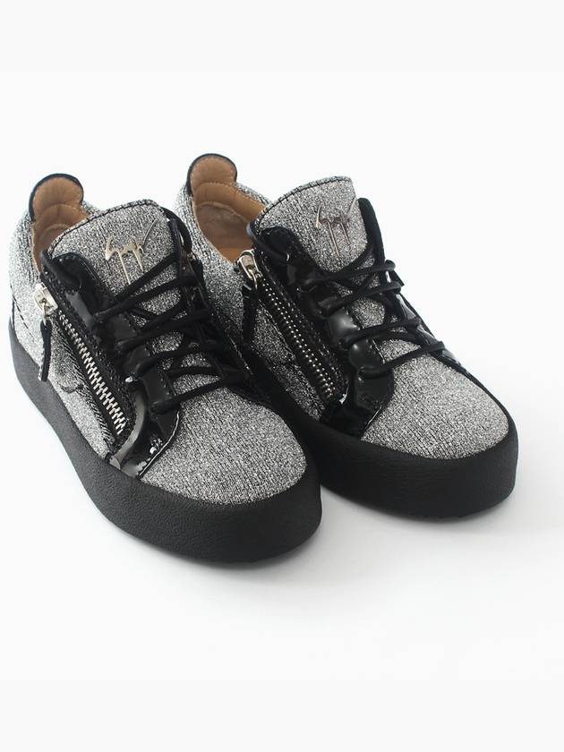 Women's May London Glitter Silver Black Sneakers RW70005 006 - GIUSEPPE ZANOTTI - BALAAN 1