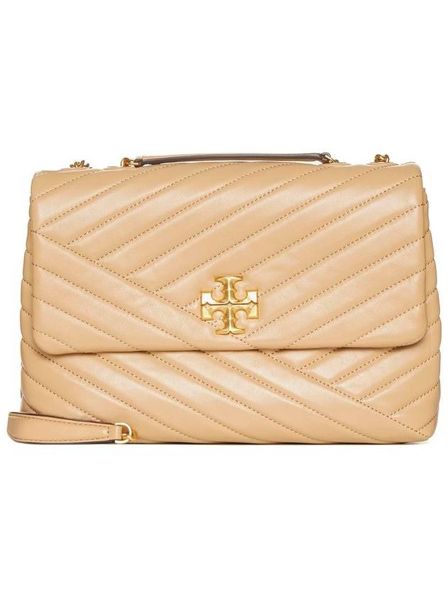 Kira Chevron Convertible Shoulder Bag Beige - TORY BURCH - BALAAN 2