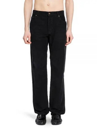 Corduroy Straight Leg Jeans Black - SAINT LAURENT - BALAAN 2