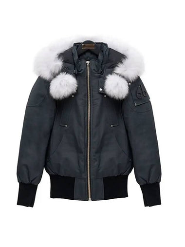 Women's Original Debbie Bomber Jacket White Fox Fur Granite - MOOSE KNUCKLES - BALAAN 1