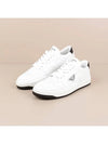 Downtown Perforated Leather Low Top Sneakers White - PRADA - BALAAN 2