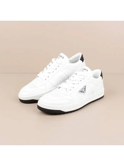 Downtown Perforated Leather Low Top Sneakers White - PRADA - BALAAN 2